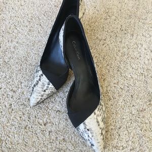 Calvin Klein Alligator Print Heels